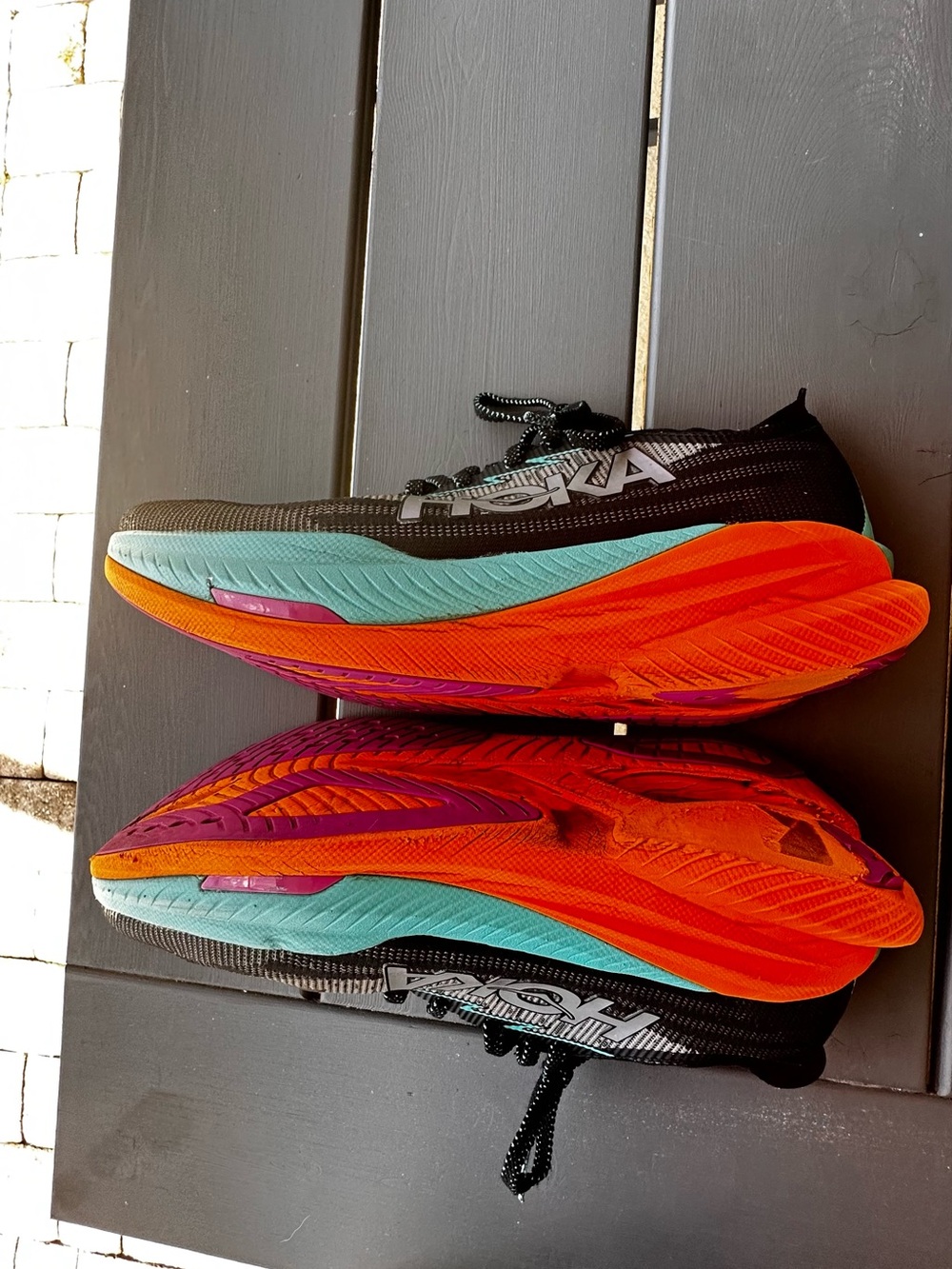 Men's Hoka Mach X 2, Black/Electric Aqua, 12.5 D Medium US - Picture 3 of 8
